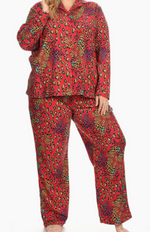 Lets Talk About Fun Pajama Set in Red Leopard